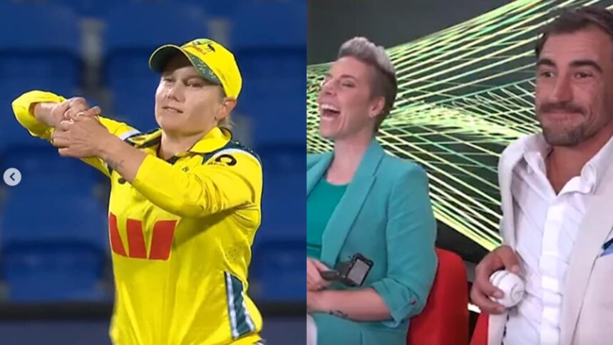 Healy bowled two overs and conceded 12 runs off it. Earlier, she played a magnificent knock of 158 runs off 98 balls laced with 27 fours and two sixes. (Pic credit: 7 screenshot)