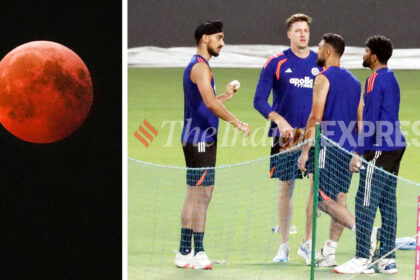 T20 World Cup: The India cricket team changed their practice session timings on Tuesday due to lunar eclipse. (CREDIT: Express photo by Partha Paul & AP)