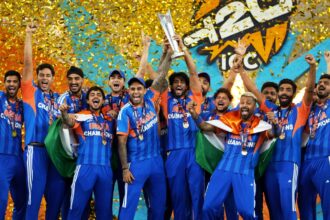India clinched their third T20 World Cup on Sunday, with several cricket legends leading the tributes on social media. (AP Photo)