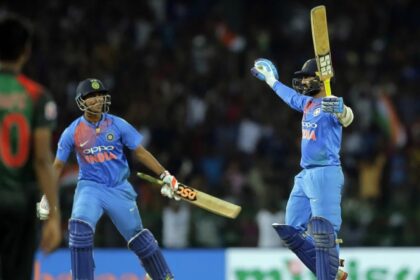 Karthik faced just eight balls in the match and he stayed unbeaten on a whopping 29 runs. (AP Photo)