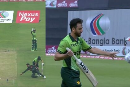 Salman Ali agha controversial run out vs Bangladesh