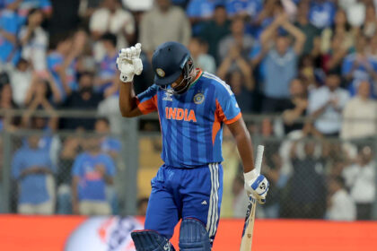 India's Sanju Samson smashed a 42-ball 89 in the T20 World Cup semi-final against England on Thursday at the Wankhede Stadium in Mumbai. (Express photo by Narendra Vaskar)