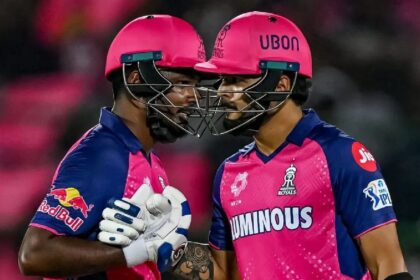 Riyan Parag (right) will captain Rajasthan Royals in IPL 2026 after the exit of Sanju Samson. (Photo: Rajasthan Royals via X)