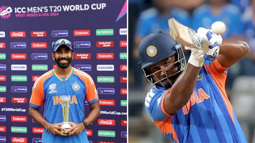 T20 World Cup: Jasprit Bumrah won the Player of the Tournament award in 2024 with Sanju Samson in the running in 2026. (ICC/Express Photo by Narendra Vaskar)