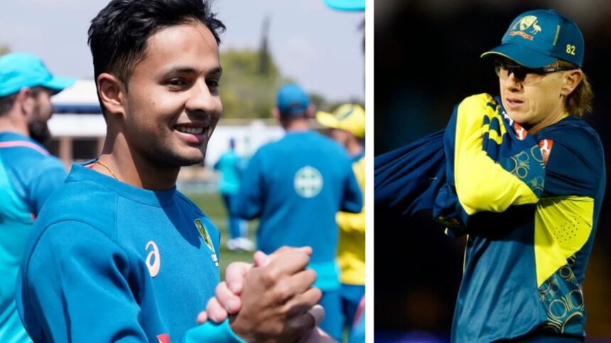 Australian leg spinners Tanveer Sangha (L) and Adam Zampa in action. (CREDIT: cricket.com.au/Reuters)