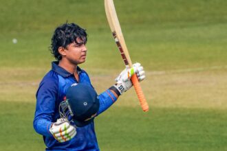 Vaibhav Sooryavanshi scored the second fastest hundred in the history of the U-19 Cricket World Cup during the final match against England. (PTI Photo)