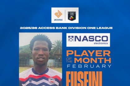 Fuseini Zackaria wins Access Bank Division One League NASCO player of the month for February