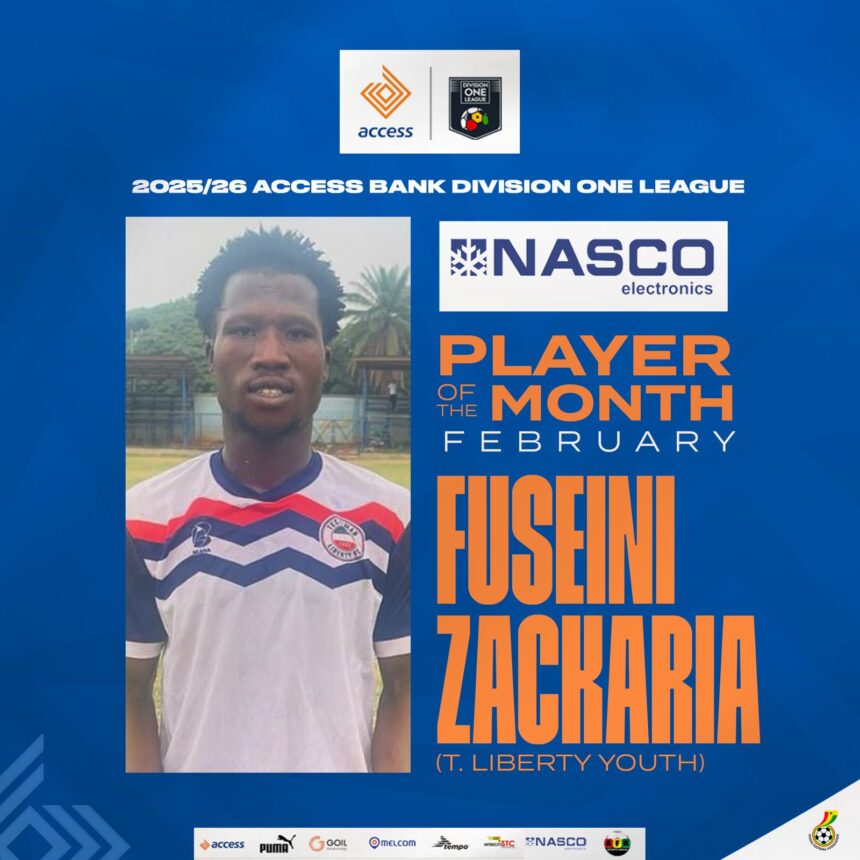 Fuseini Zackaria wins Access Bank Division One League NASCO player of the month for February
