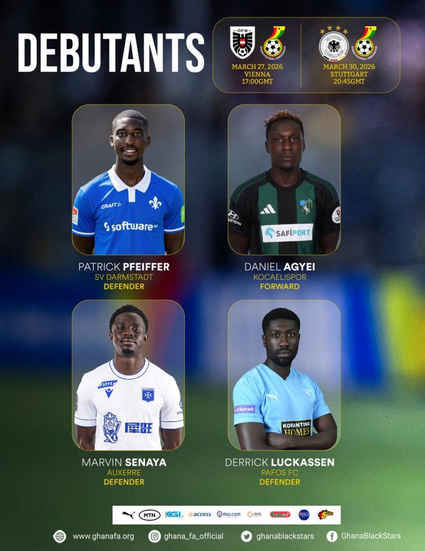 Derrick Luckassen, Marvin Senaya, Daniel Agyei, Patrick Pfeiffer earn Black Stars bebut Call-ups