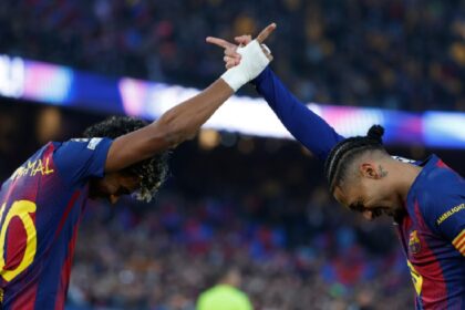 Lamine Yamal and Raphinha's bromance is firing Barcelona towards Champions League glory. (AP Photo)