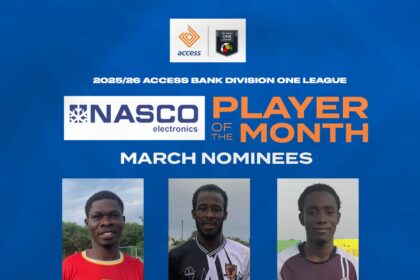 Three players nominated for Access Bank Division One League March NASCO Player of the Month award