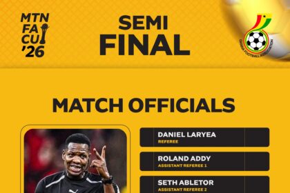 Daniel Laryea leads officiating team for Aduana-Nations MTN FA Cup Semis