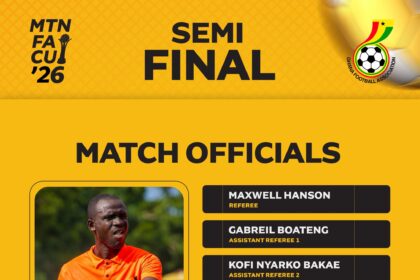 Maxwell Hanson appointed centre referee for Saturday’s Dreams FC vs Medeama SC MTN FA Cup clash