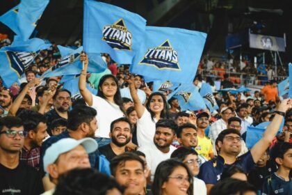 Gujarat Titans fans at Narendra Modi Stadium, Ahmedabad