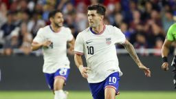 Sep 9, 2025; Columbus, Ohio, USA;  US Men's National Team forward Christian Pulisic (10) controls the ball during the first half against Japan at Lower.com Field. Mandatory Credit: Joseph Maiorana-Imagn Images