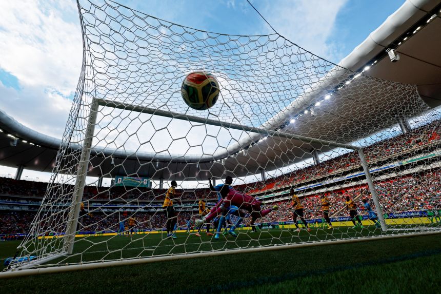 Inter-Confederation Playoffs in Estadio Guadalajara in Guadalajara, Mexico, on March 31, 2026. DR Congo's Axel Tuanzebe scores their first goal in extra-time.