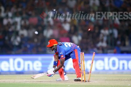 Delhi’s lineup was not full of slouches. It included India’s Test opener, India’s T20 vice-captain, an IPL veteran, an established all-format middle-order South African enforcer, and two promising batting talents the franchise has been hyping. (Express Photo by Praveen Khanna)