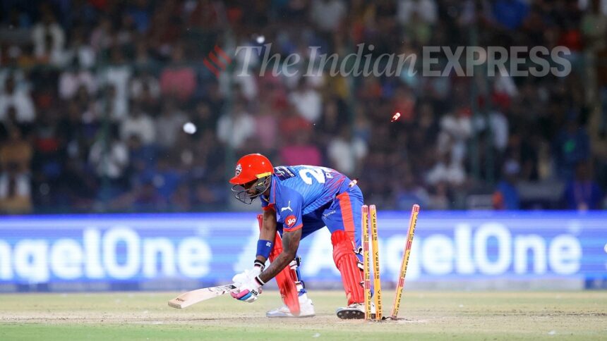 Delhi’s lineup was not full of slouches. It included India’s Test opener, India’s T20 vice-captain, an IPL veteran, an established all-format middle-order South African enforcer, and two promising batting talents the franchise has been hyping. (Express Photo by Praveen Khanna)