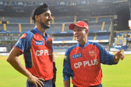 IPL 2026: Arshdeep Singh and Ricky Ponting after Punjab's win over MI in Mumbai. (CREIMAS)
