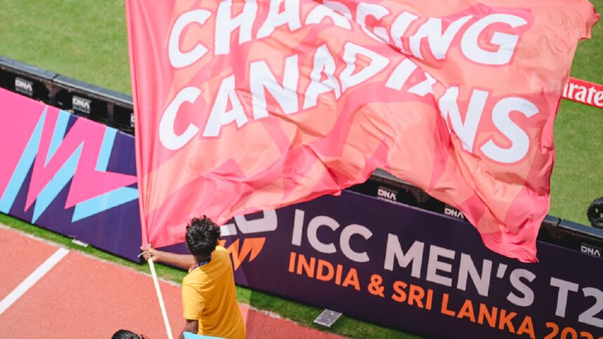 A flag of Canada Cricket during the T20 World Cup. (Photo: Cricket Canada/ Facebook)