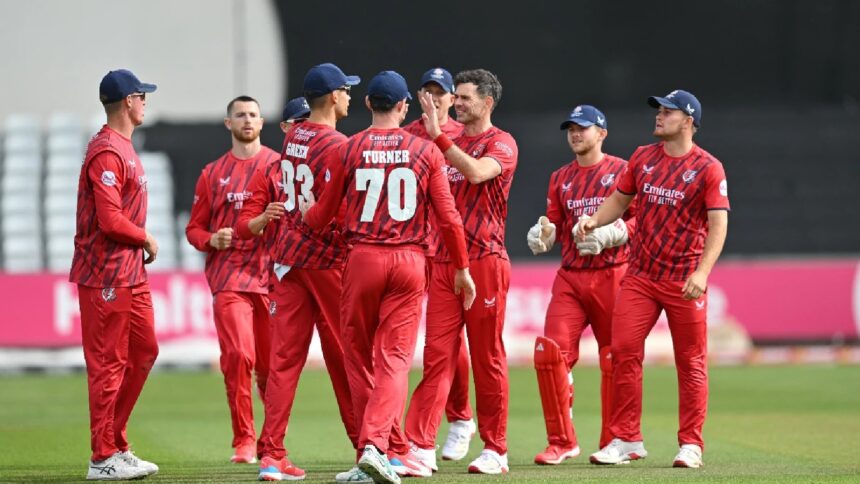 FILE PHOTO: James Anderson in action for Lancashire county. (X/Lancashire Cricket)