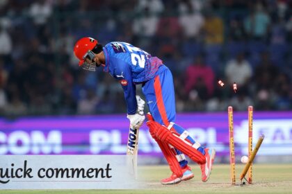 Delhi Capitals meekly surrendered to Josh Hazlewood and Bhuvneshwar Kumar. (Express Photo by Praveen Khanna)