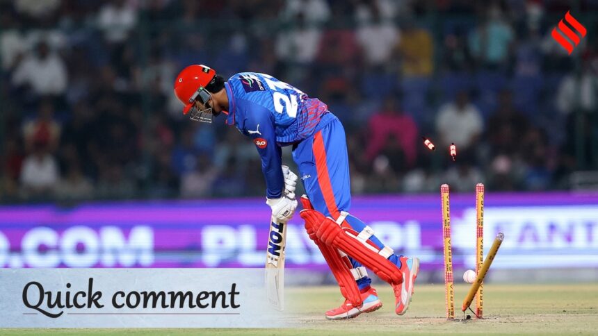 Delhi Capitals meekly surrendered to Josh Hazlewood and Bhuvneshwar Kumar. (Express Photo by Praveen Khanna)