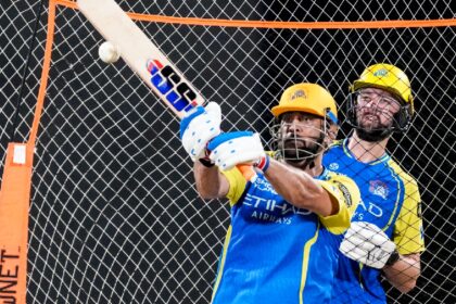 Head coach Stephen Fleming had said that Dhoni had “tweaked” his calf during one of the warm-up matches and was working hard with the physio and doing all the required rehab. (PTI Photo)