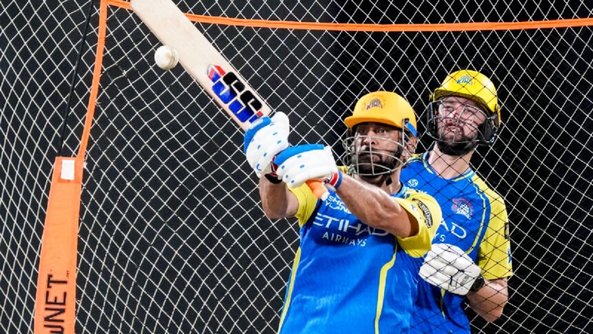 Head coach Stephen Fleming had said that Dhoni had “tweaked” his calf during one of the warm-up matches and was working hard with the physio and doing all the required rehab. (PTI Photo)