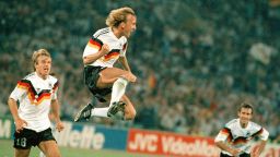 Andreas Brehme of West Germany at the 1990 FIFA World Cup Final between West Germany and Argentina on July 8, 1990 in Rome, Italy.