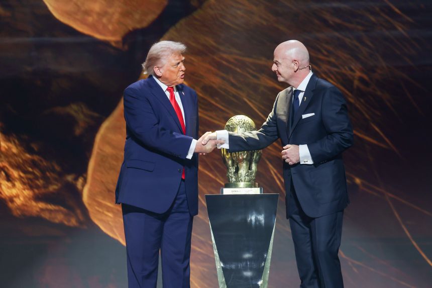 FIFA President Gianni Infantino and US President Donald Trump during the World Cup draw on December 5, 2025.