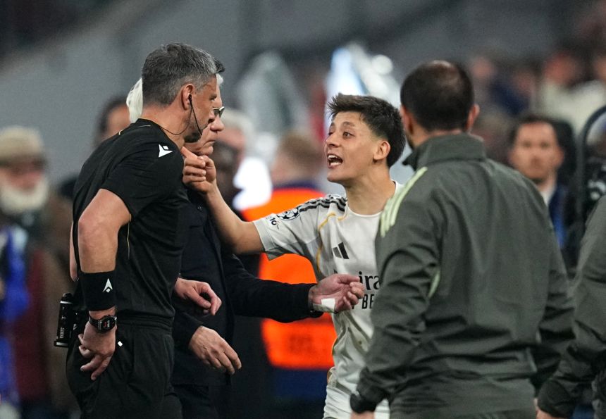 Arda Güler was sent off for his protests after the final whistle.