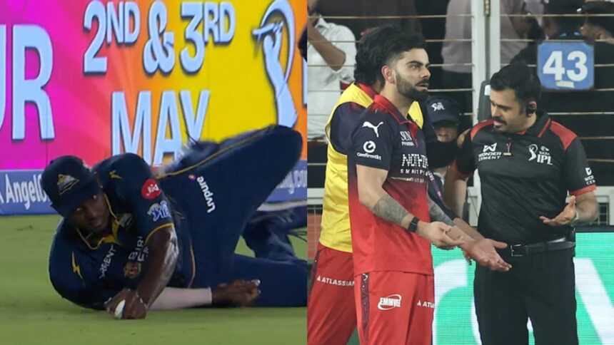 Virat Kohli could be seen having an animated conversation with the fourth umpire after the catch was taken. (Star Sports screenshot/BCCI Photo)