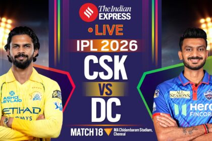 IPL 2026, Chennai Super Kings vs Delhi Capitals Live Score: CSK face DC at the MA Chidambaram Stadium in Chennai today.
