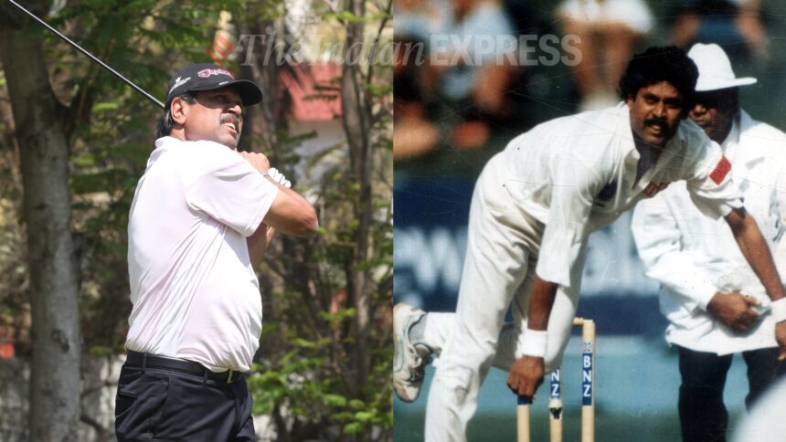 Considered one of the greatest all-rounders of all time, Kapil Dev has turned to golf after ending his illustrious cricketing career. (Express Photo by Kevin D'Souza/Express Archive photo)