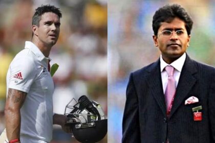 Kevin Pietersen on the left and Lalit Modi on the right. (FILE photo)