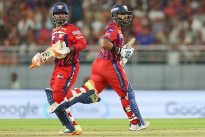 LSG's Rishabh Pant and Nicholas Pooran in action in IPL 2026. (PHOTO: CREIMAS FOR IPL)