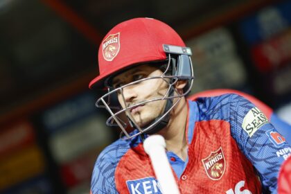 Against Chennai Super Kings, Arya scores 39 off 11 to set up a 210-run chase. Against Sunrisers Hyderabad, chasing 220, he hits 18 off the first over and finishes with 57 off 20. On Sunday night in Lucknow, nine sixes. A 37-ball 93. (BCCI/Creimas Photo)