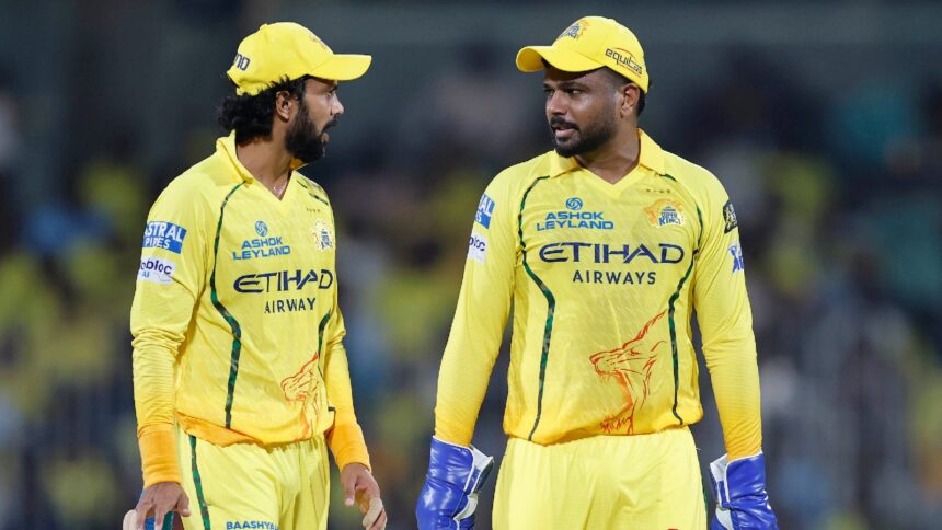 IPL 2026: CSK captain Ruturaj Gaikwad and wicket-keeper Sanju Samson during the match against Punjab Kings.