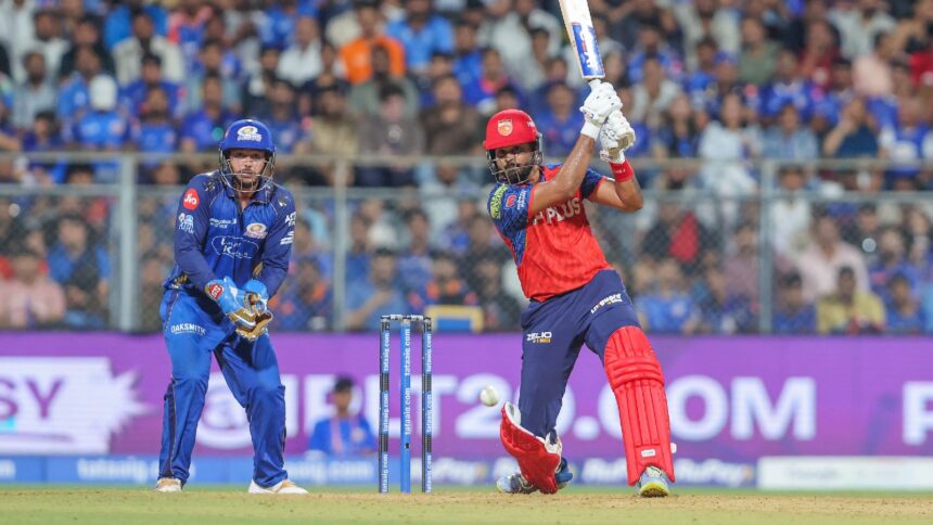 IPL 2026: Shreyas Iyer in action against Mumbai Indians. (CREIMAS)