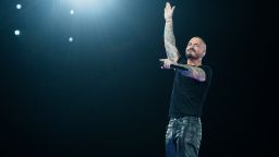 J Balvin perfoms onstage during Ciudad Primavera Tour in Barranquilla, Colombia on May 1, 2026. (Photo by Nathaly Triana/CNN)
