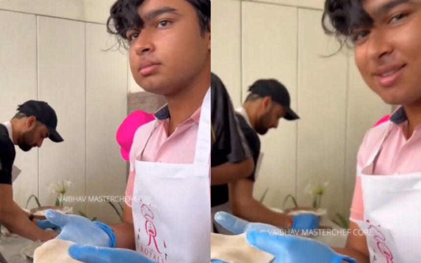 [WATCH] 'Masterchef' Vaibhav Sooryavanshi cooks roti in fun off-field activity amid IPL 2026