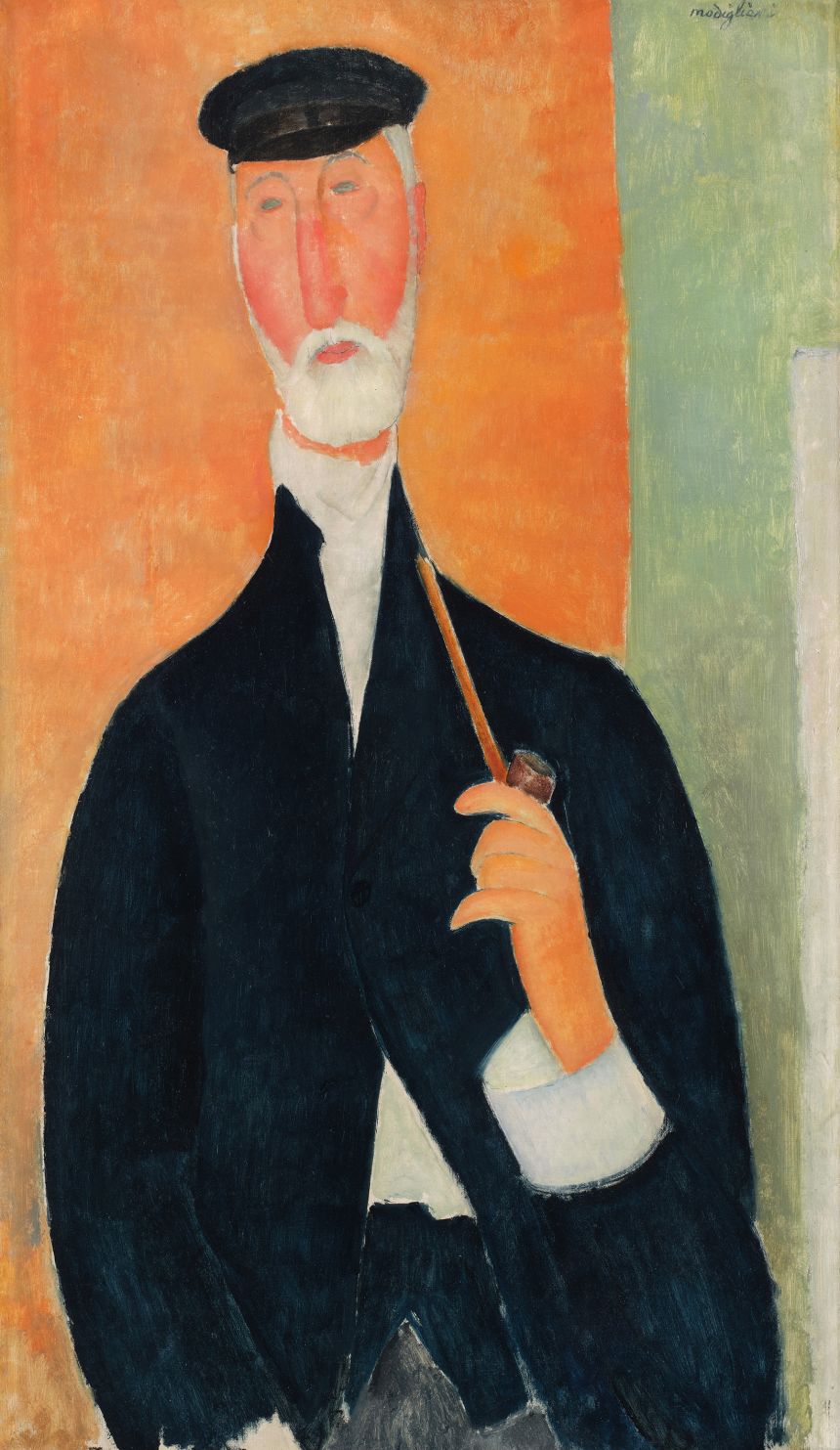 Amedeo Modigliani's "Homme à la pipe (Le notaire de Nice)" is one of the paintings that will be on show in New York ahead of the sale.
