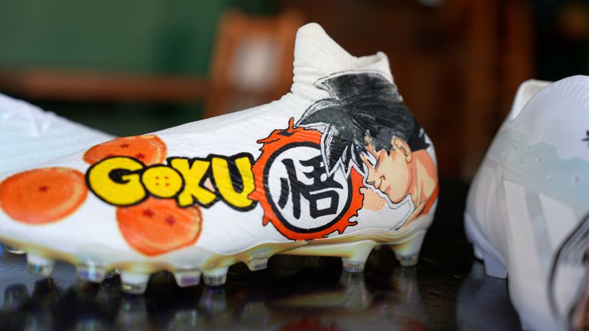 Dawson has included many things on his boots, including Dragon Ball protagonist Son Goku.