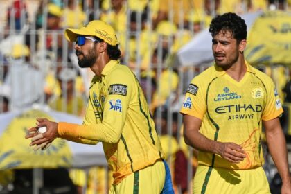 Chennai Super Kings' captain Ruturaj Gaikwad arranges the field during the Indian Premier League cricket match between Chennai Super Kings and Lucknow Super Giants in Chennai. (AP Photo)
