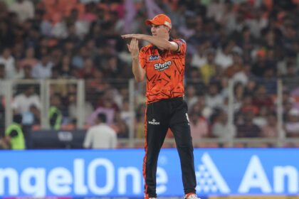 Cummins was the most economical bowler for his side, ending his four overs with figures of 1/20. (BCCI/Creimas Photo)