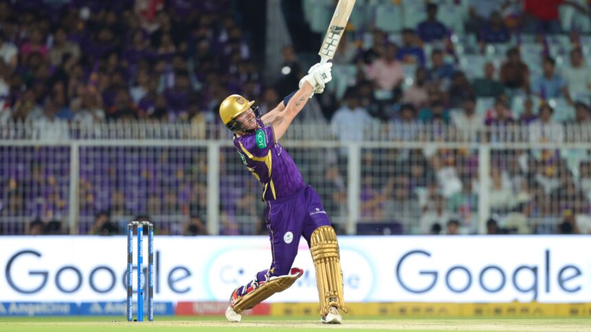 Kolkata Knight Riders opener Finn Allen in action against Gujarat Titans. (CREIMAS FOR IPL)