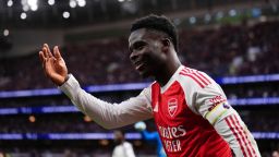 Arsenal's Bukayo Saka during the Premier League match at the Tottenham Hotspur Stadium, London, on Sunday February 22, 2026.