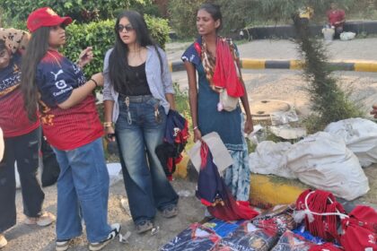 Supporters outside Arun Jaitley Stadium in Delhi before an IPL match. (Photo: Navya Dua)