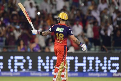 Padikkal joined Kohli in the fourth over, and the pair ensured there were no further setbacks during the middle overs, putting on 92 runs for the second wicket. (AP Photo)